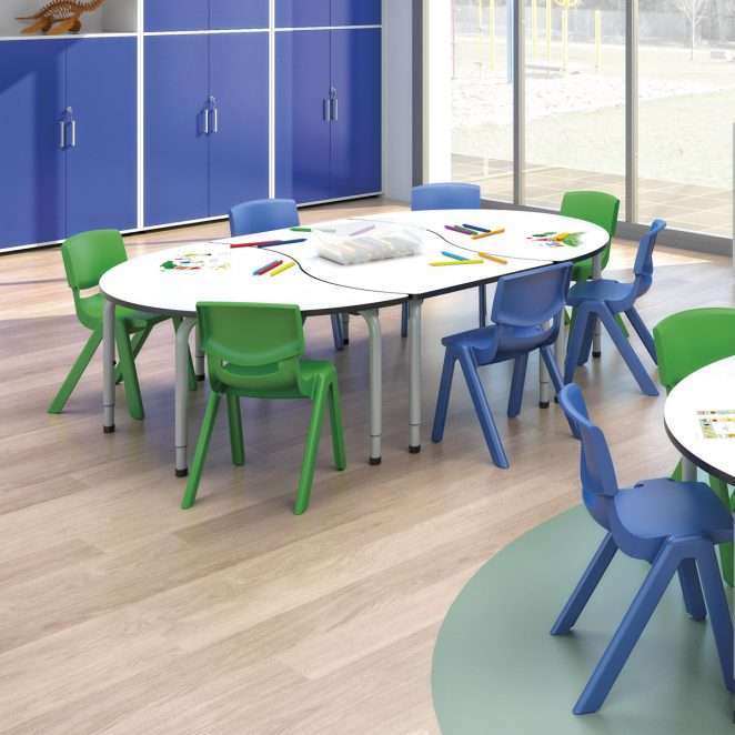 mesas modulares y sillas infantiles