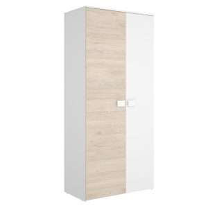 Armario Dina con 2 puertas de 90x52x205cm blanco y acacia 26 K1354386