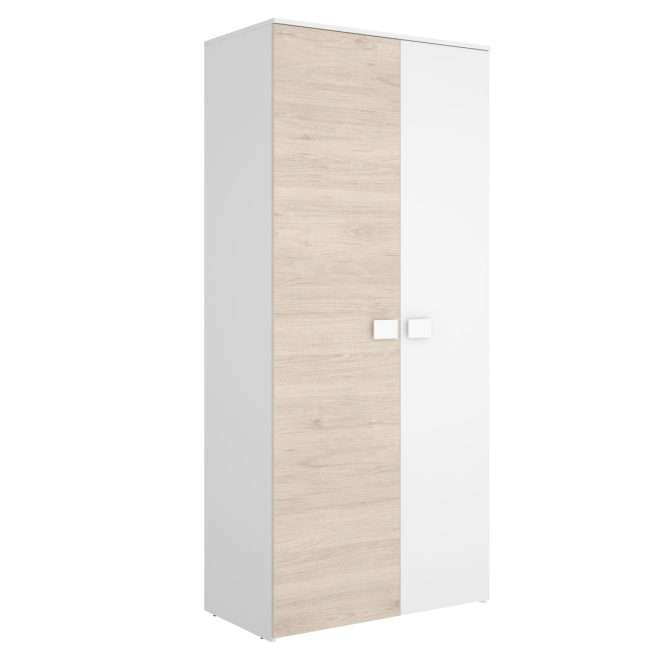 Armario Dina con 2 puertas de 90x52x205cm blanco y acacia 26 K1354386