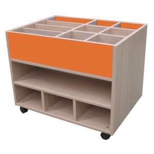 Carro libreria alto doble cara 2 naranja mobiliario infantil 17 602111E19