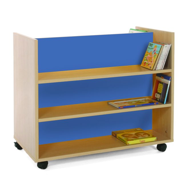 Carro libreria doble frontal azul para aula infantil 17 600903E20