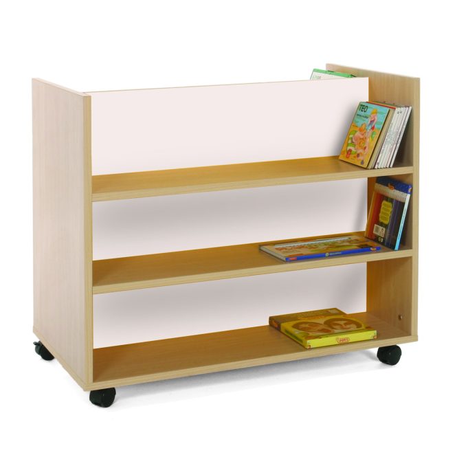 Carro libreria doble frontal blanco haya 17 600903E23