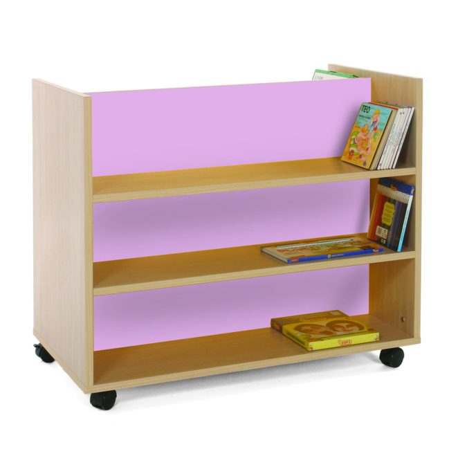 Carro libreria doble frontal lila para biblioteca 17 600903E22