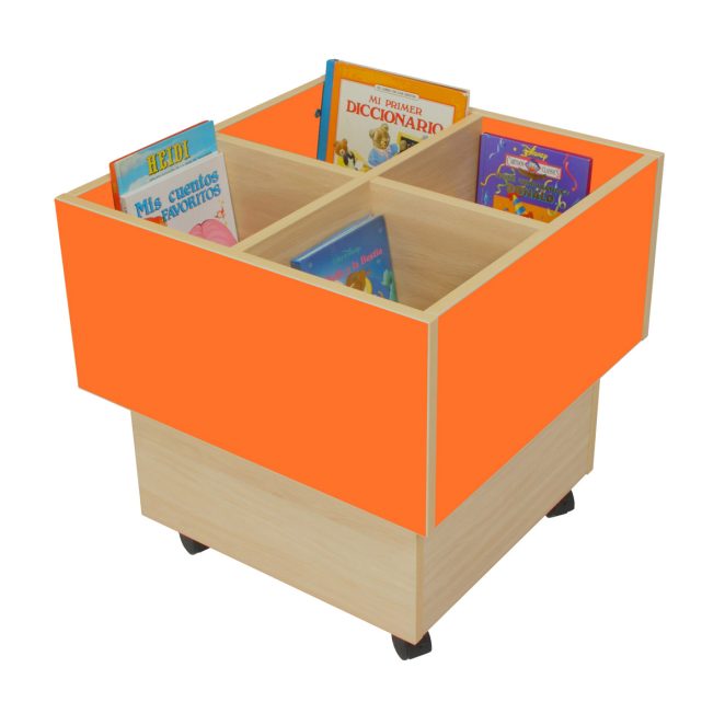 Cubo libreria color naranja para biblioteca infantil 17 602103E19