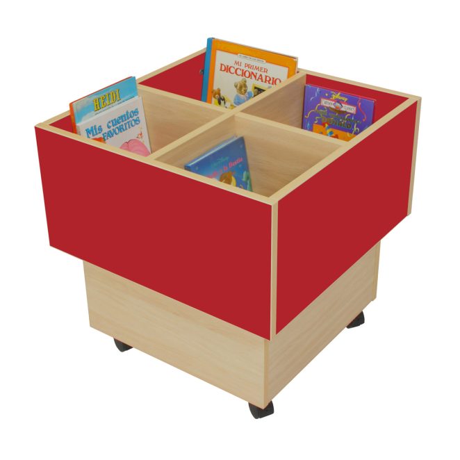 Cubo libreria rojo para biblioteca escolar 17 602103E10