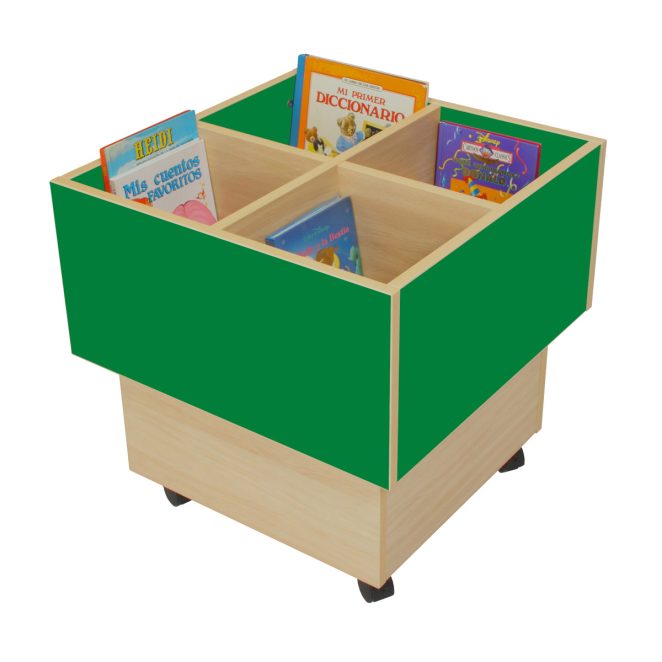 Cubo libreria verde para exposicion libros infantiles 17 602103E21