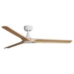 HEYWOOD L Ventilador blanco madera clara DC 62 33810