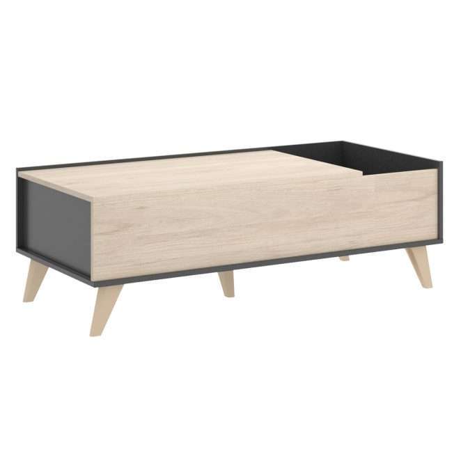 Mesa de centro elevable Ness de 99x60x41 grafito y acacia 26 K7256486