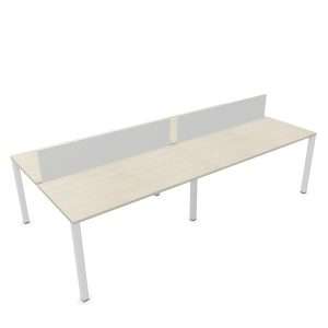 Mesa doble Vital Pro con divisoria 280x138 Estr blanca tapa acacia 49 VR467F011Z