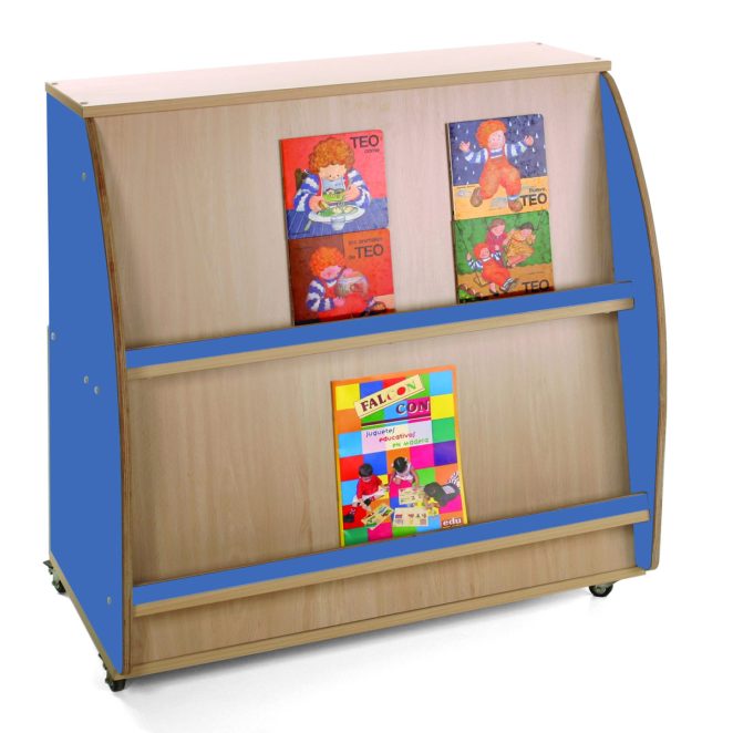 Mueble expositor de libros azul pra biblioteca infantil 17 600902E20