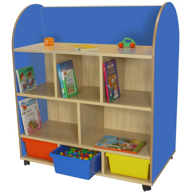 Mueble expositor de libros con estantes azul 17 602102E20