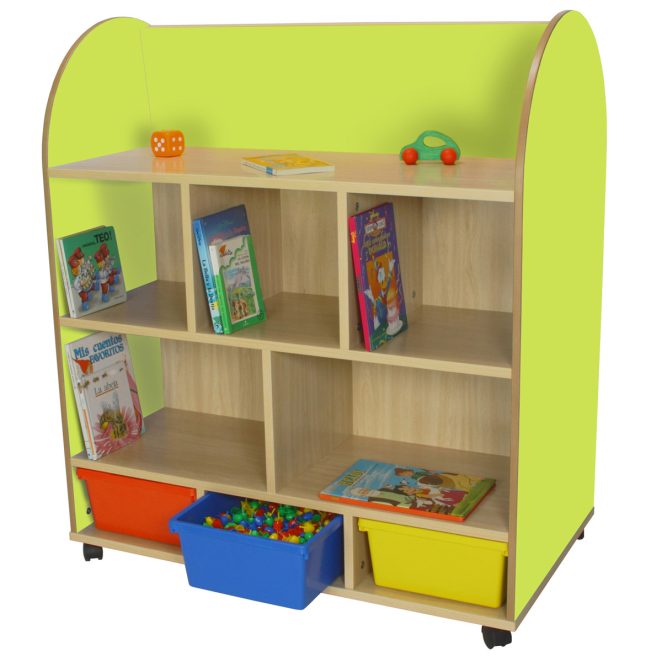 Mueble expositor de libros con estantes pistacho 17 602102E13