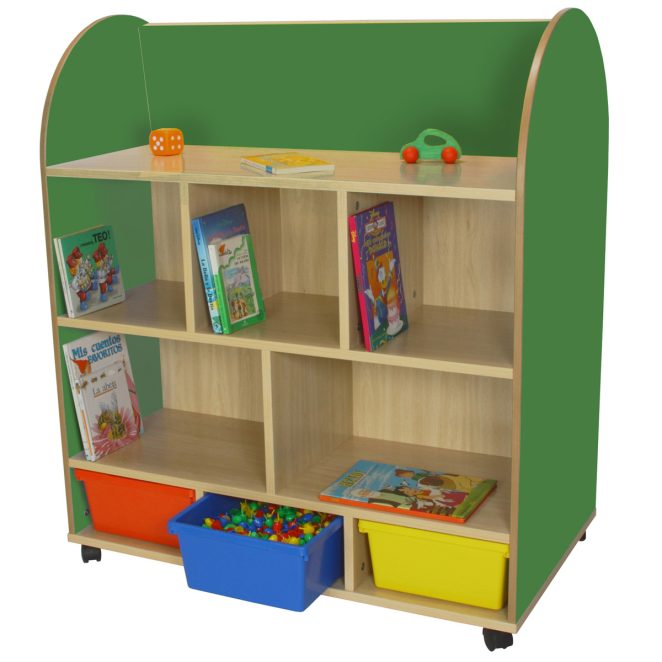 Mueble expositor de libros con estantes verde 17 602102E21