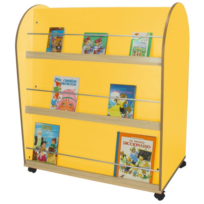 Mueble expositor de libros con revistero amarillo 17 602102E17