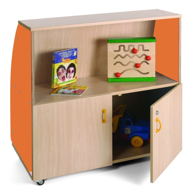 Mueble expositor de libros naranja 17 600902E19