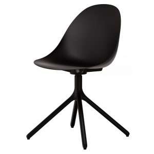 Silla Hiro plastico reciclado base 4 aspas black satin asiento charcoal black 00 HIRO2 N131