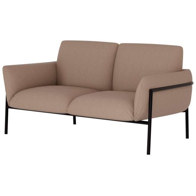 Sofa Tori 2 plazas patas black satin tapizado bone beige 00 TORI2 N135