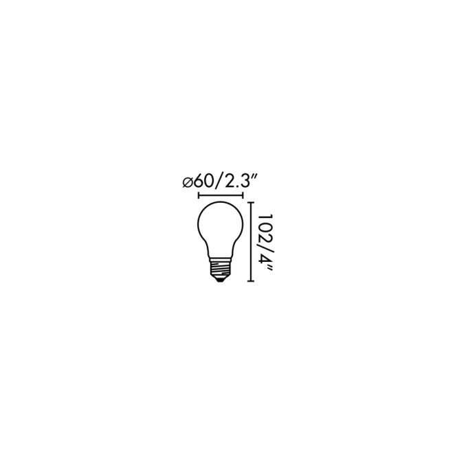 cotas Bombilla ESTaNDAR MATE LED E27 8W 2700K 800Lm 62 17463