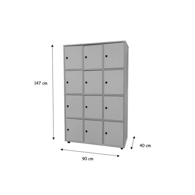 medidas Taquilla escolar 12 casillas con llave 17 600654