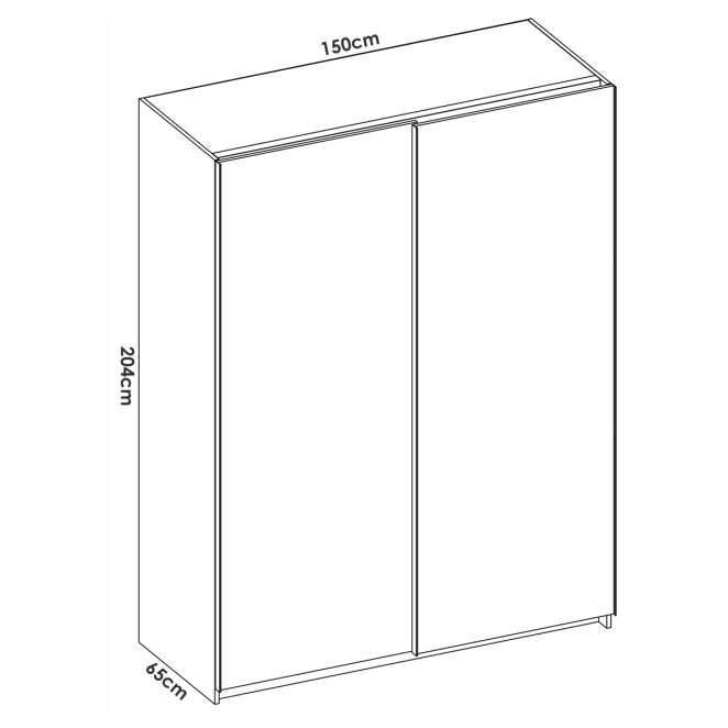 medidas exteriores Armario con dos puertas correderas 26 K12132