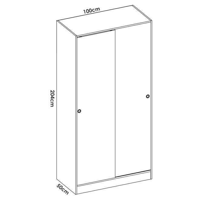 medidas exteriores Armario con dos puertas correderas de blanco brillo 26 K12632